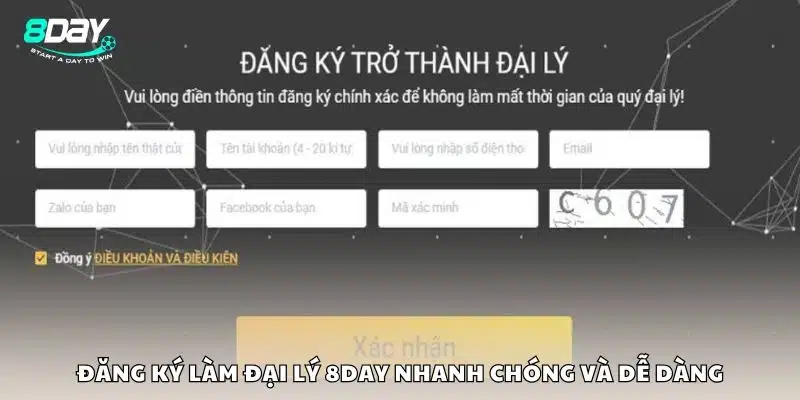 Đăng ký làm đại lý 8day nhanh chóng và dễ dàng
