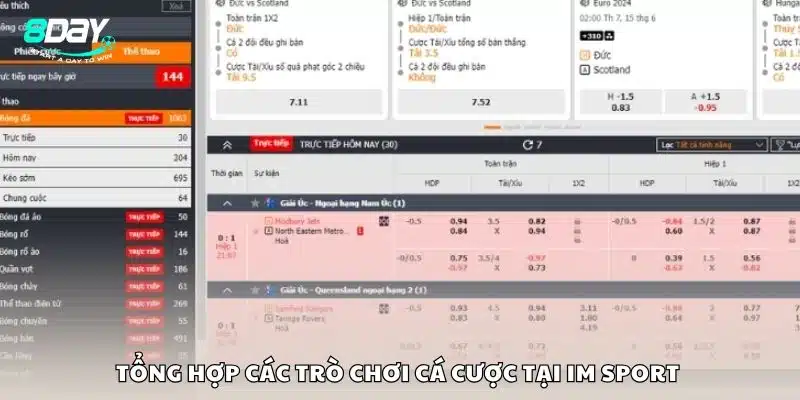 Tổng hợp các trò chơi cá cược tại IM Sport